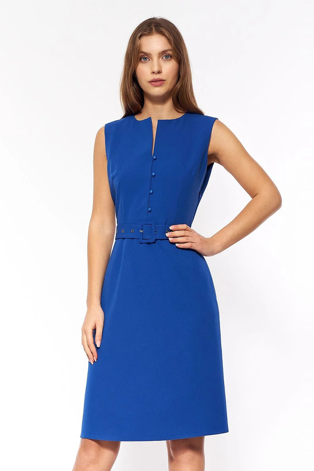 Robe de jour Nife sans manches design épuré coupe cintrée taille ajustable femme polyester elasthanne