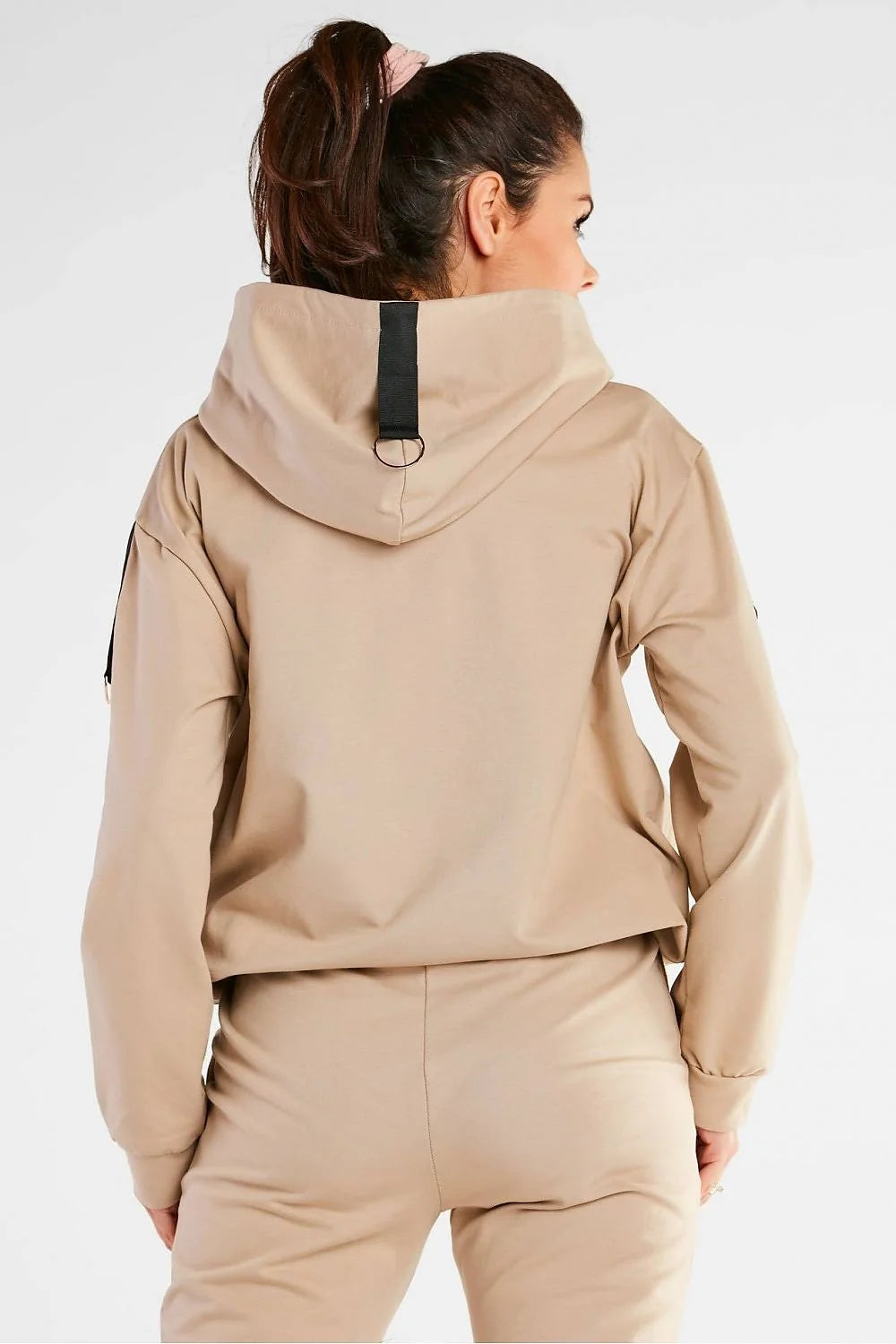 Ensemble de Sport Coton Décontracté Moderne Confortable Bleu Turquoise Capuche Poches Femmes Mode Pantalon