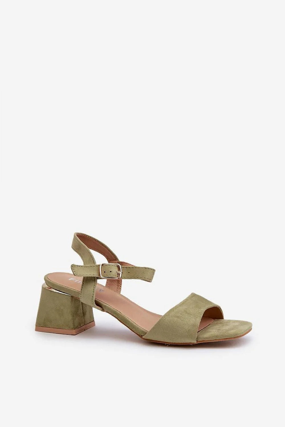 Sandales élégantes pour femmes suédine douce talon bloc 6 cm ajustable boucle métallique couleur verte mode été