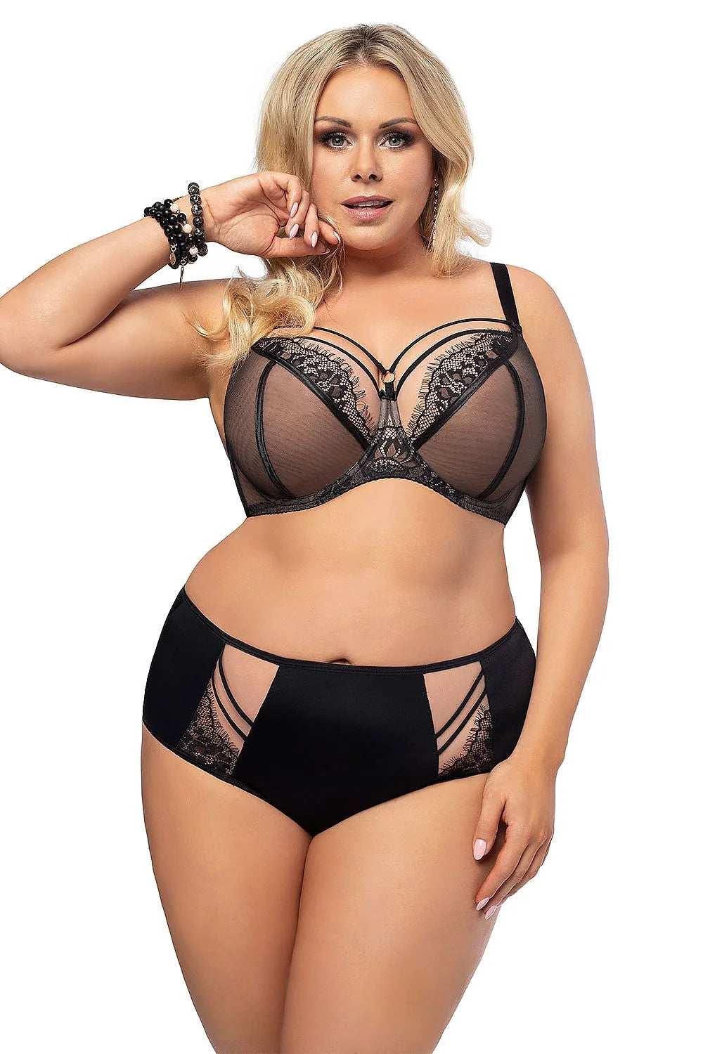 Soutien-gorge en tulle noir transparent sexy moderne dentelle florale confort élégant maintien optimal femmes