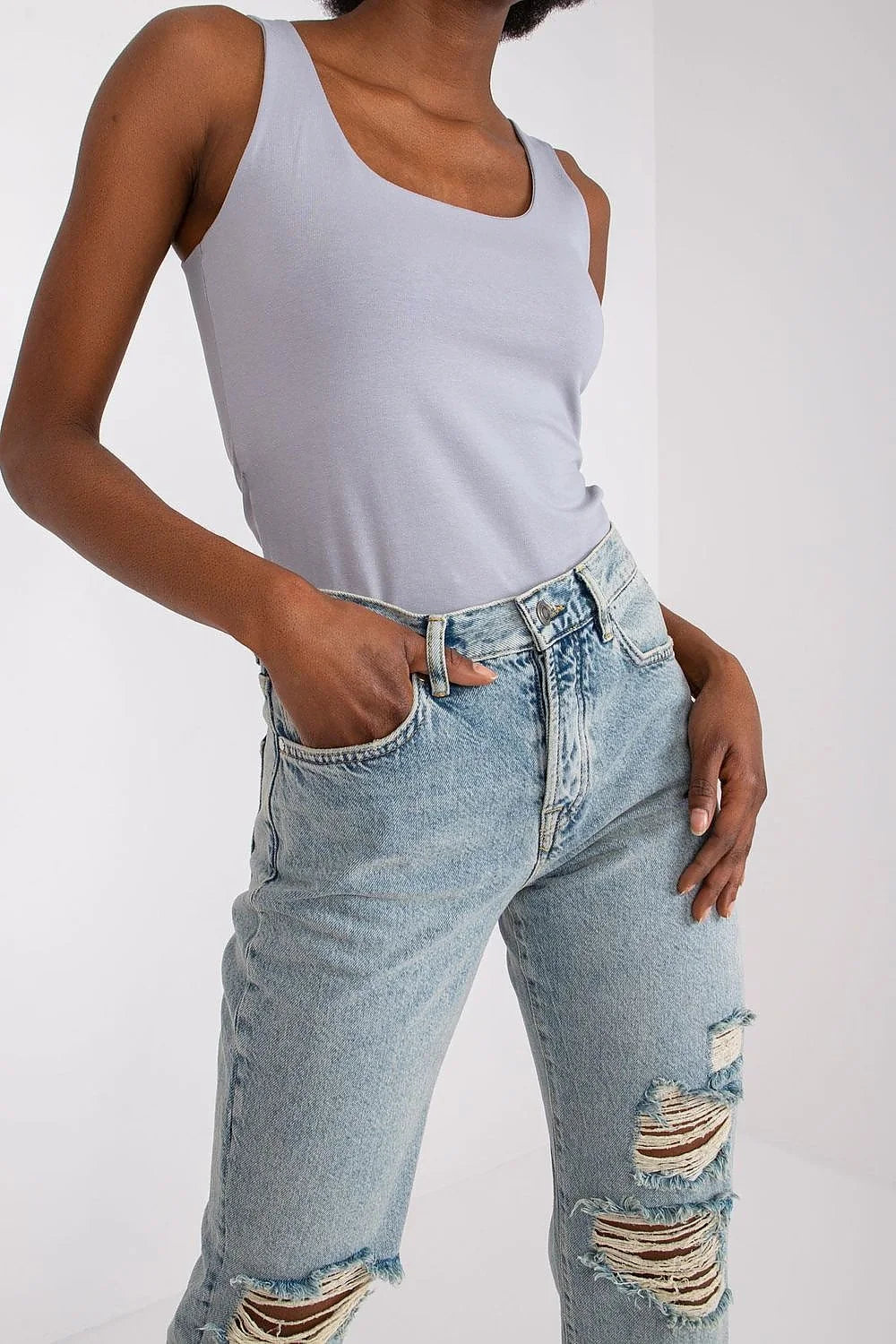 Débardeur femme été 2023 en coton 90% élasthanne 10% sans bretelles ajusté coupe simple confort respirant