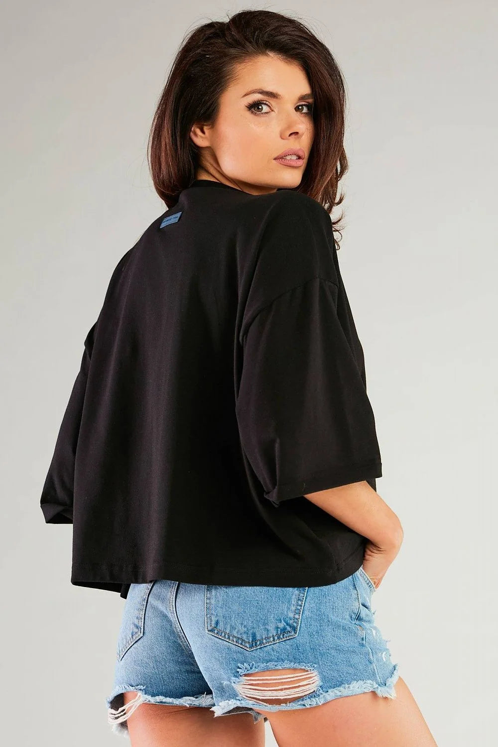 Chemisier amples pour femmes, manches larges, encolure ronde, 6 couleurs, coton 92% Lycra 8%, made in Pologne