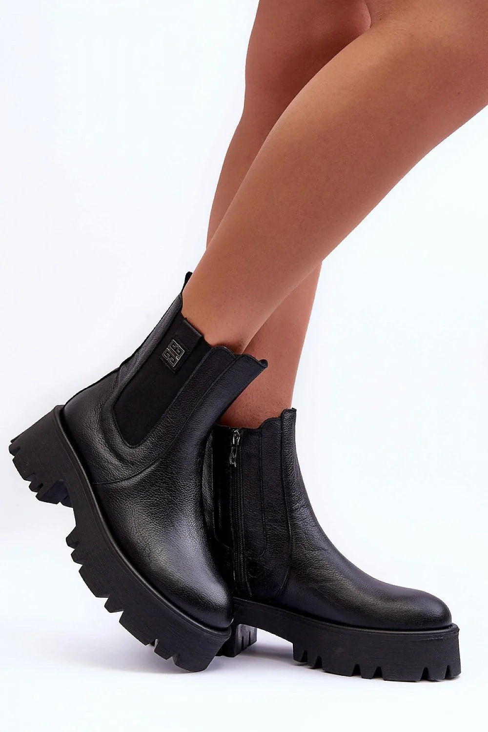 Bottines Jodhpur plateforme massive cuir naturel Chelsea zip latéral confort stabilité style audacieux femme