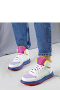 Baskets montantes Solea colorées femmes design moderne été 2023 cuir synthétique confort blanc rose violet vert lime bleu rouge