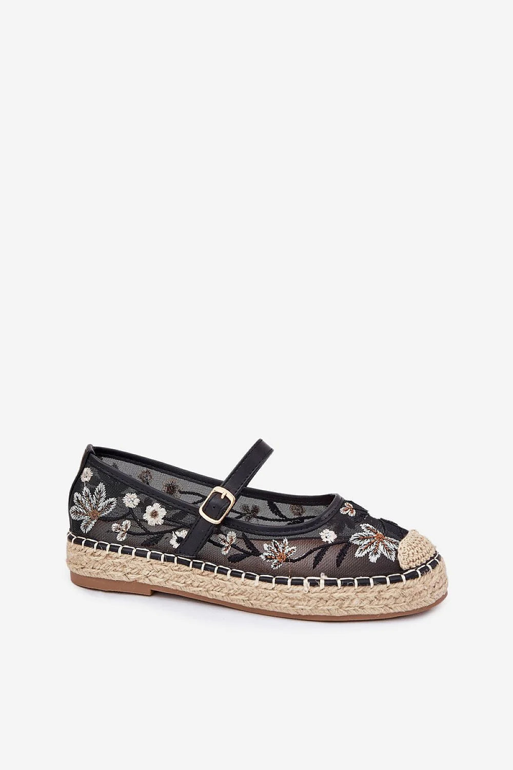 espadrilles femme mary jane tulle noir brodé fleurs beige bride boucle réglable semelle plateforme jute respirantes confortables bohème