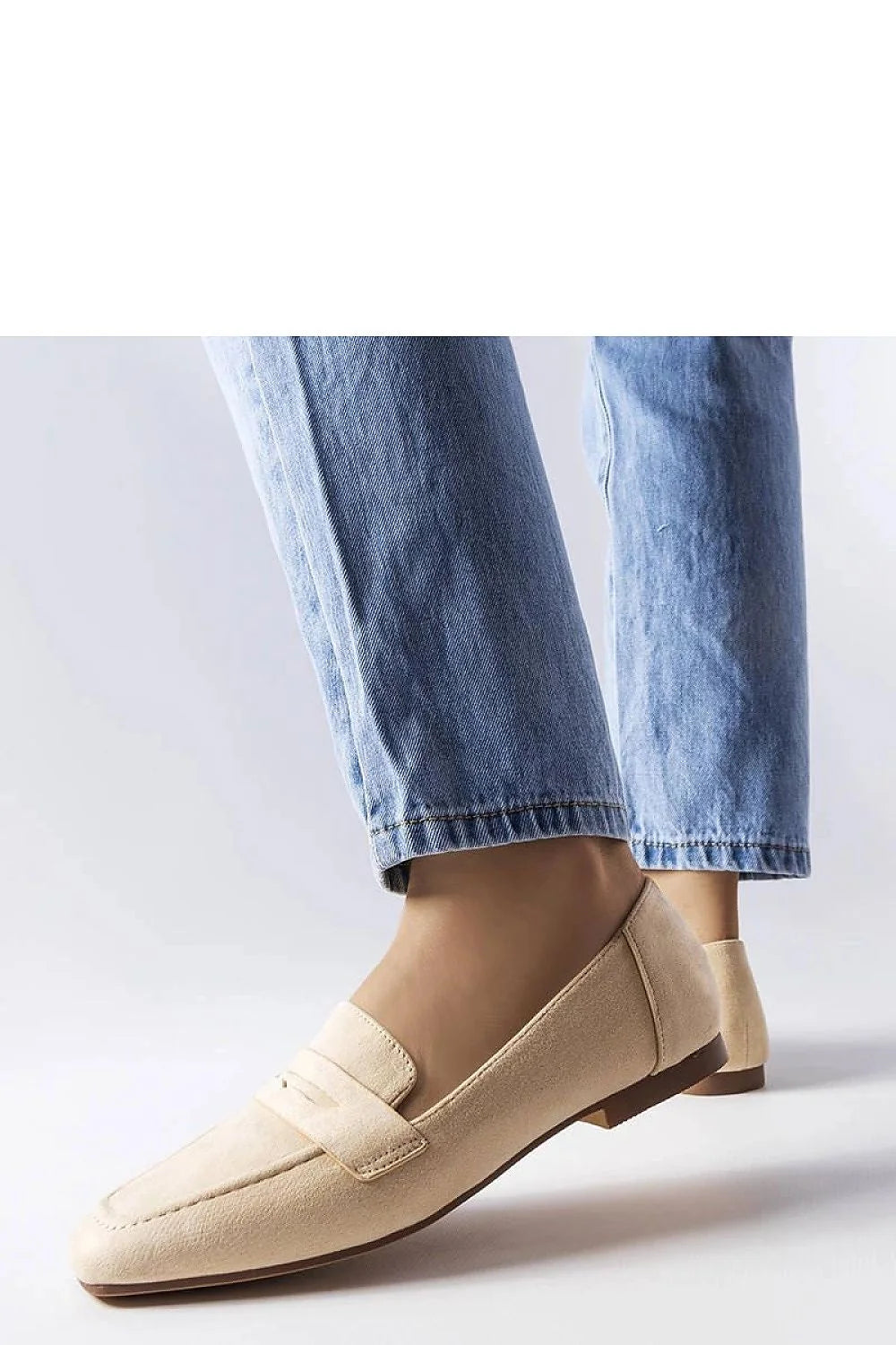mocassins beiges femmes ecodaim suedine bout carre empeigne bride penny semelle fine marron talon plat slipon minimalistes coupe basse confortables
