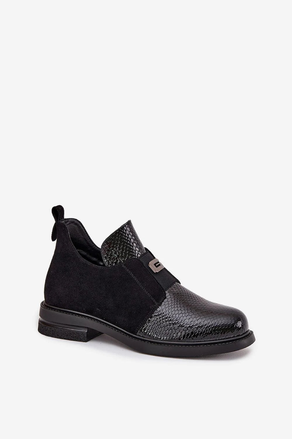 bottines Vinceza femme élégantes confortables vernies suédées bimatiere effet peau serpent talon bas carré semelle gomme élastiques latéraux
