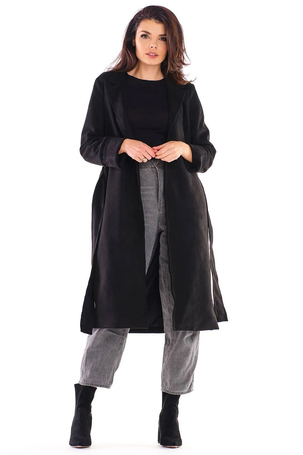Manteau femme daim doux moderne rose pâle coupe droite élégant style urbain streetwear chic