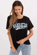 T-shirt femme design Manhattan New York urbain casual imprimé graphique manches courtes col rond