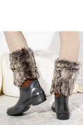 bottines fourrure fausse caoutchouc waterproof mihaute automne hiver confort chaud doublure pelage taupe gris semelle antiderapante urbaine chic