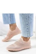 Baskets pour femmes sans lacets design moderne rose pâle tissu respirant semelle caoutchouc confortable baskets à enfiler pour quotidien été
