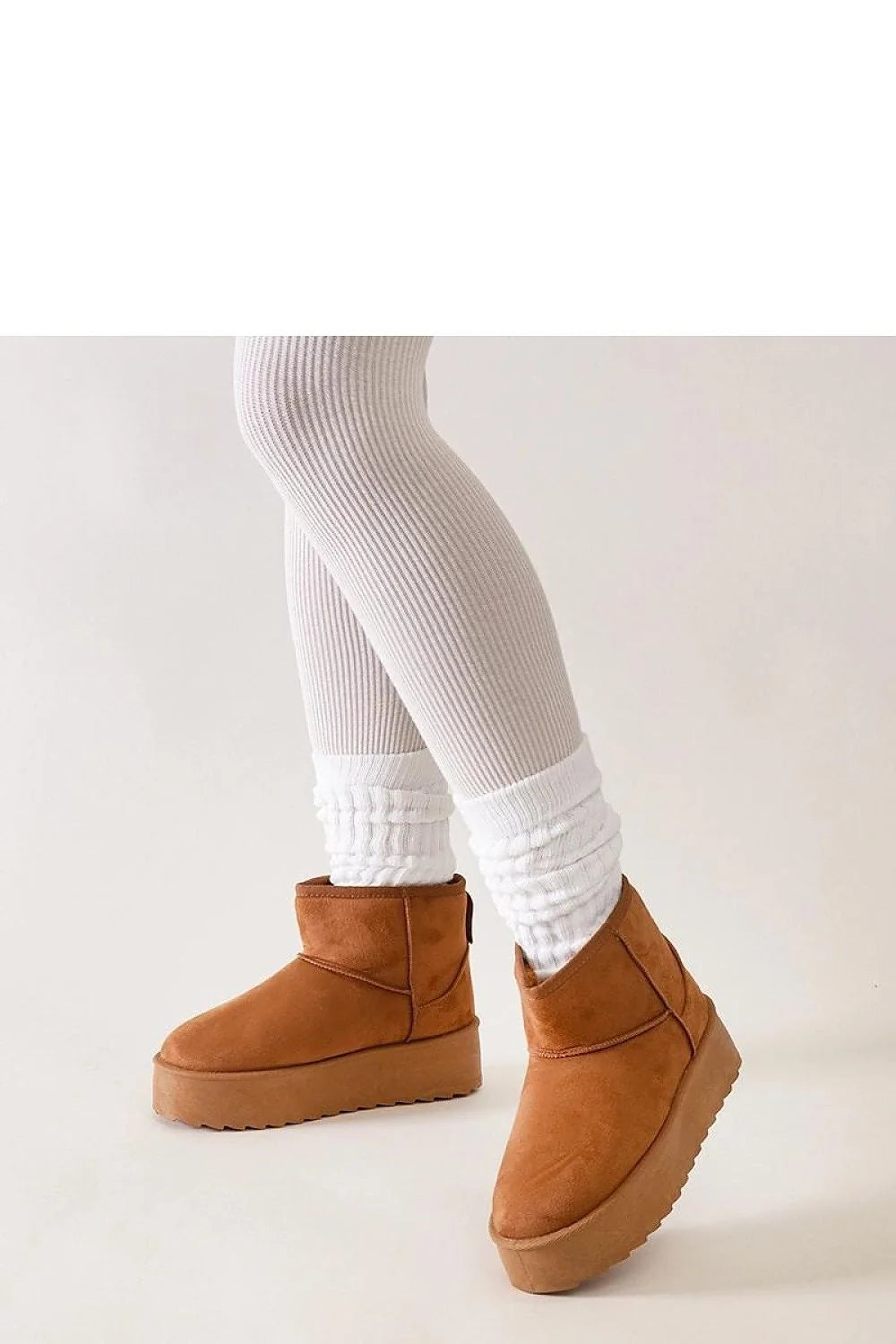Bottes de neige pour femmes marron caramel daim hauteur cheville semelle compensée isolation thermique confort hiver urbain