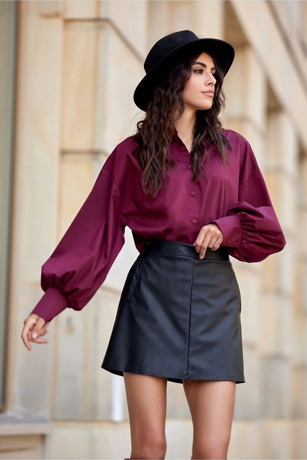 Jupe courte Roco Fashion similicuir élégance audacieuse look sophistiqué trapèze ceinture renforcée mini longueur élastique poches latérales doublée femme