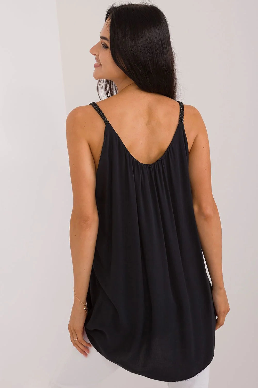 débardeur femme large fluide sans manches encolure ronde viscose respirante été drapé léger doublure discrète finition épurée tunique casual chic