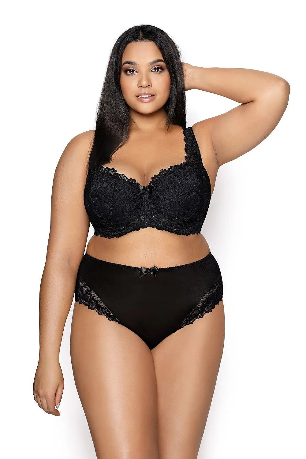 Culotte femme style taille haute dentelle noire microfibre douce élégance raffinée maintien parfait support confort