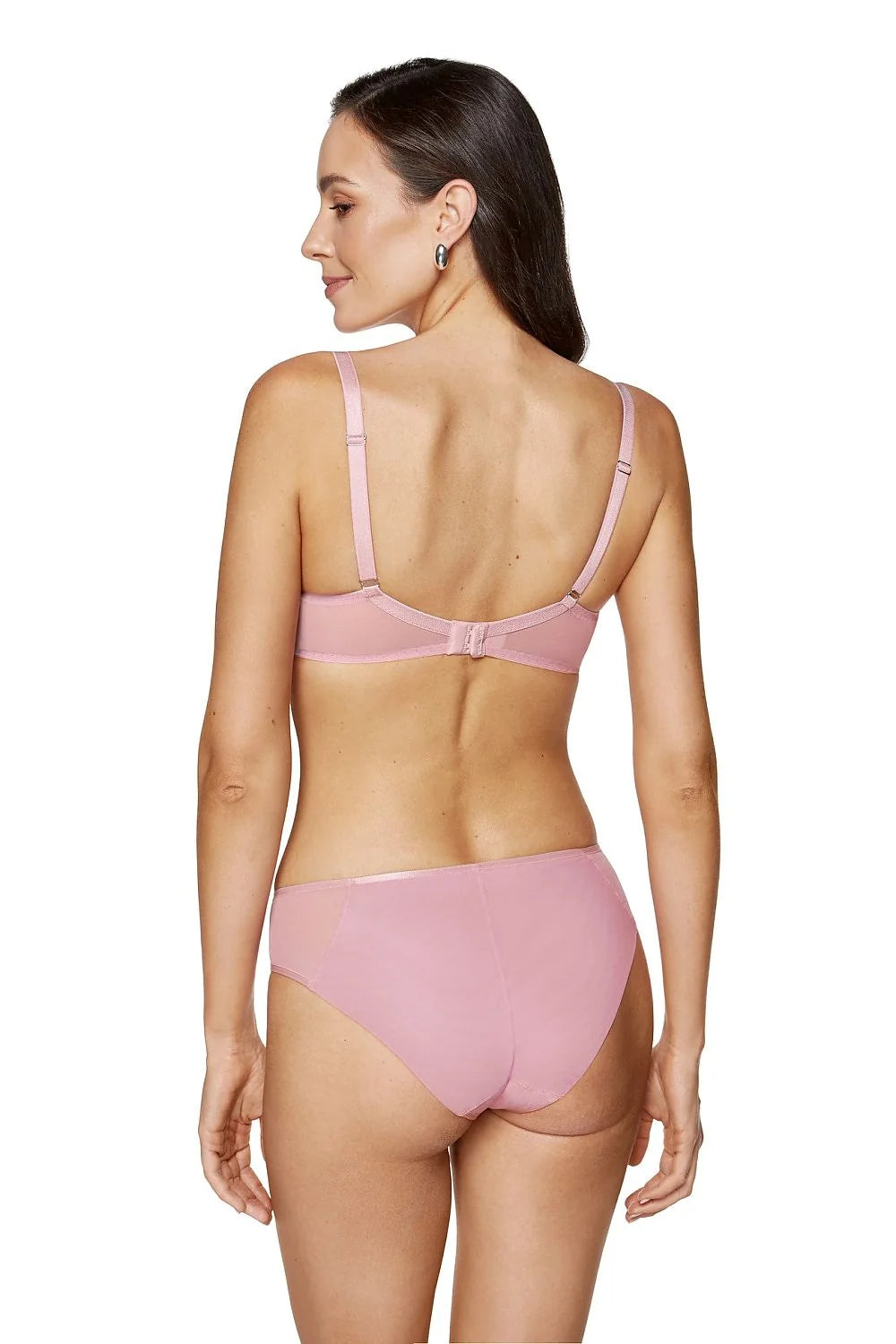 Ensemble de lingerie élégant rose dentelle microfibre soutien-gorge culotte coupe classique maintien excellent femmes daily wear occasion spéciale