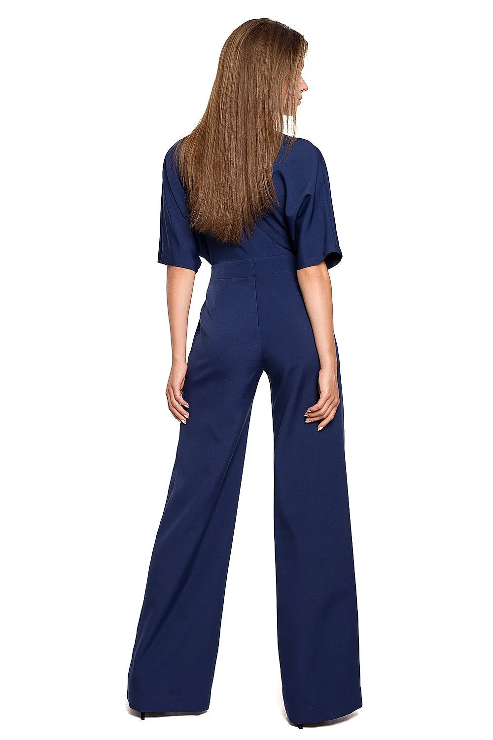 Combinaison polyester élégante et chic pour femme moderne couleur terre cuite manches chauve-souris