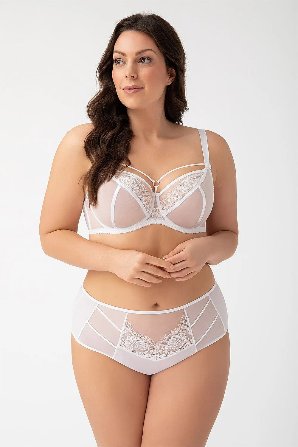 Soutien-gorge élégant à armatures dentelle florale rubans métal ajustables bonnets pleins lingerie femme