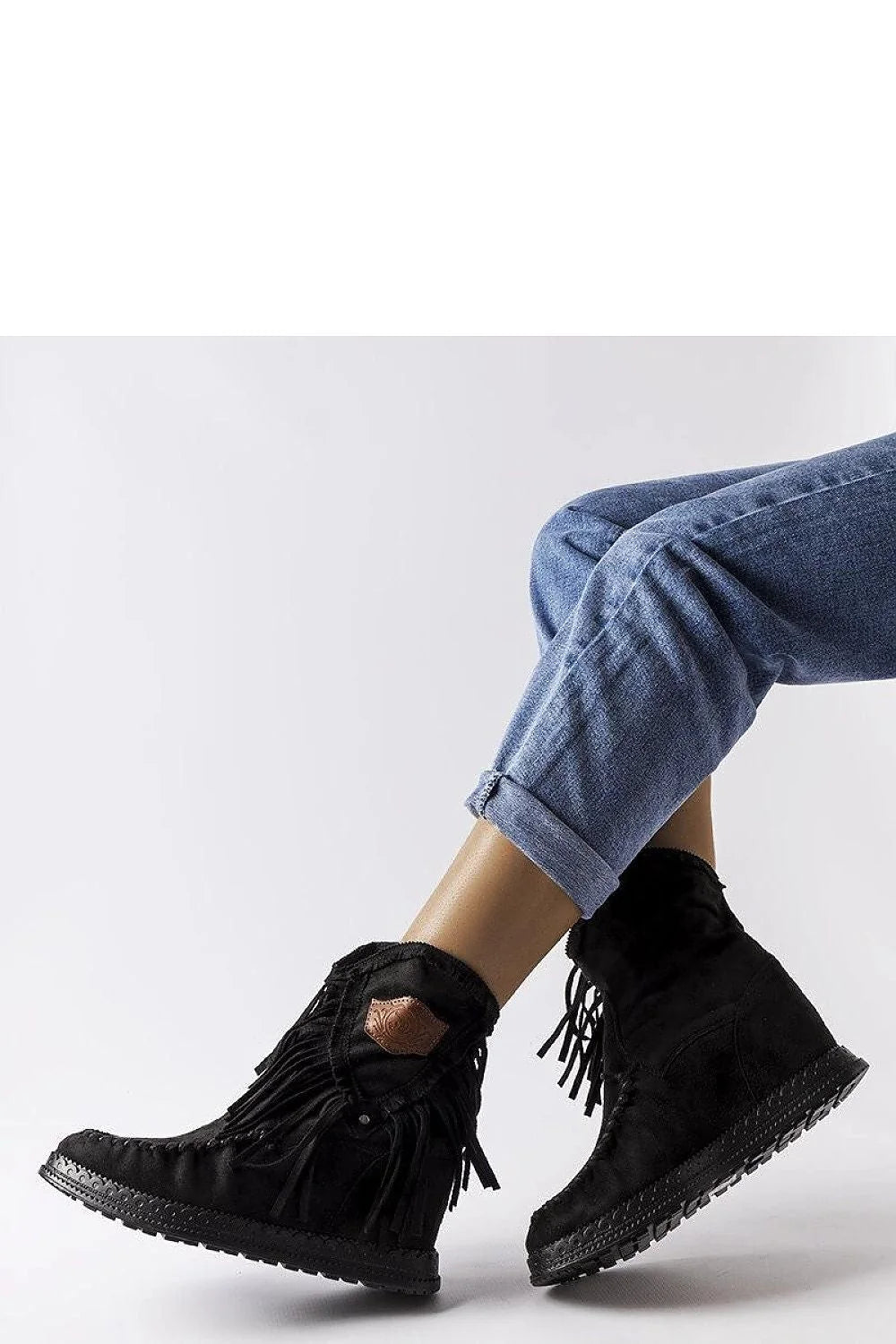 bottes cothurnes Solea cuir suédine noir marron montantes franges bohème talons compensés semelle crantée surpiqûres mocassin confortables élégantes