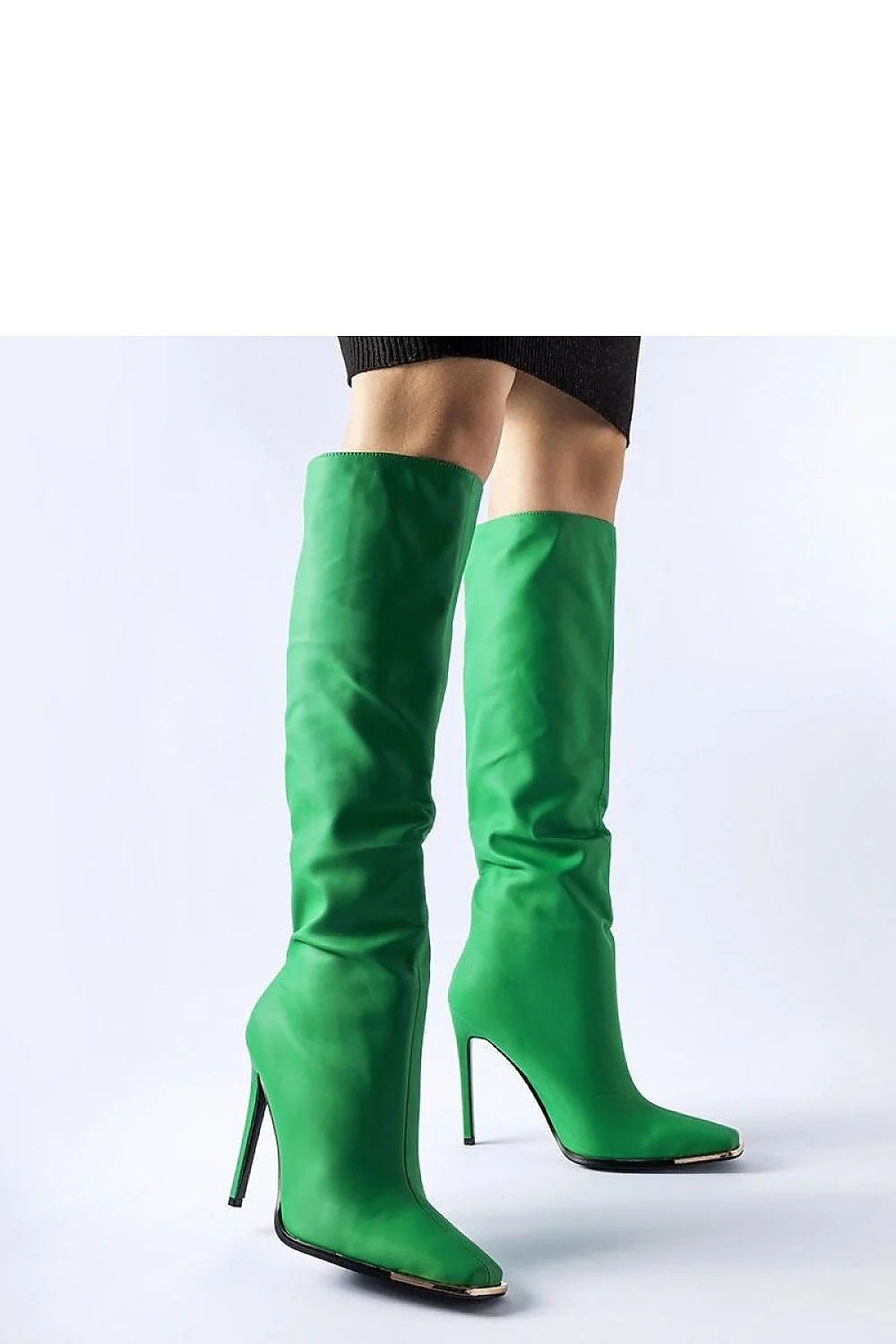 Bottes à talons aiguilles vertes cuir femmes style audacieux pointu genouville élégance moderne soirées ville