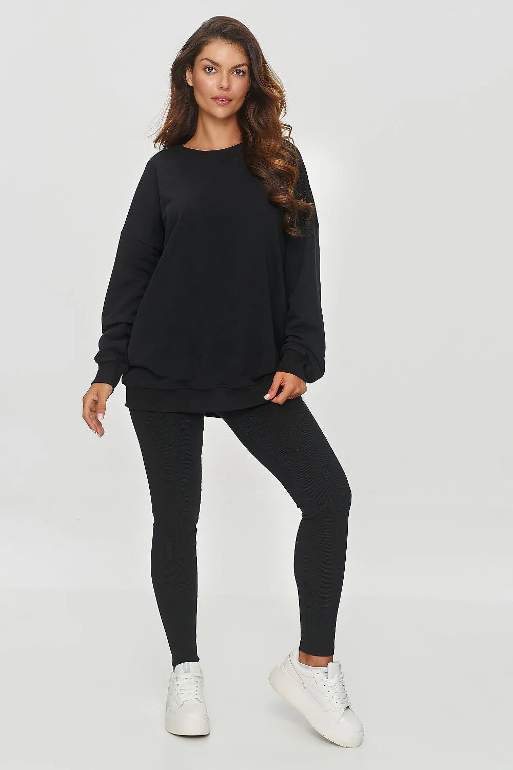 Makadamia leggings femme noir taille haute coupe ajustée longs chevilles élastique extensible côtelé maintien galbant athleisure confortable polyvalent