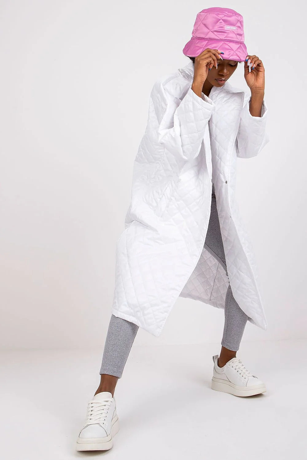 Manteau pour femme style moderne élégant matelassé long manches longues couleur noire polyester 100% S M