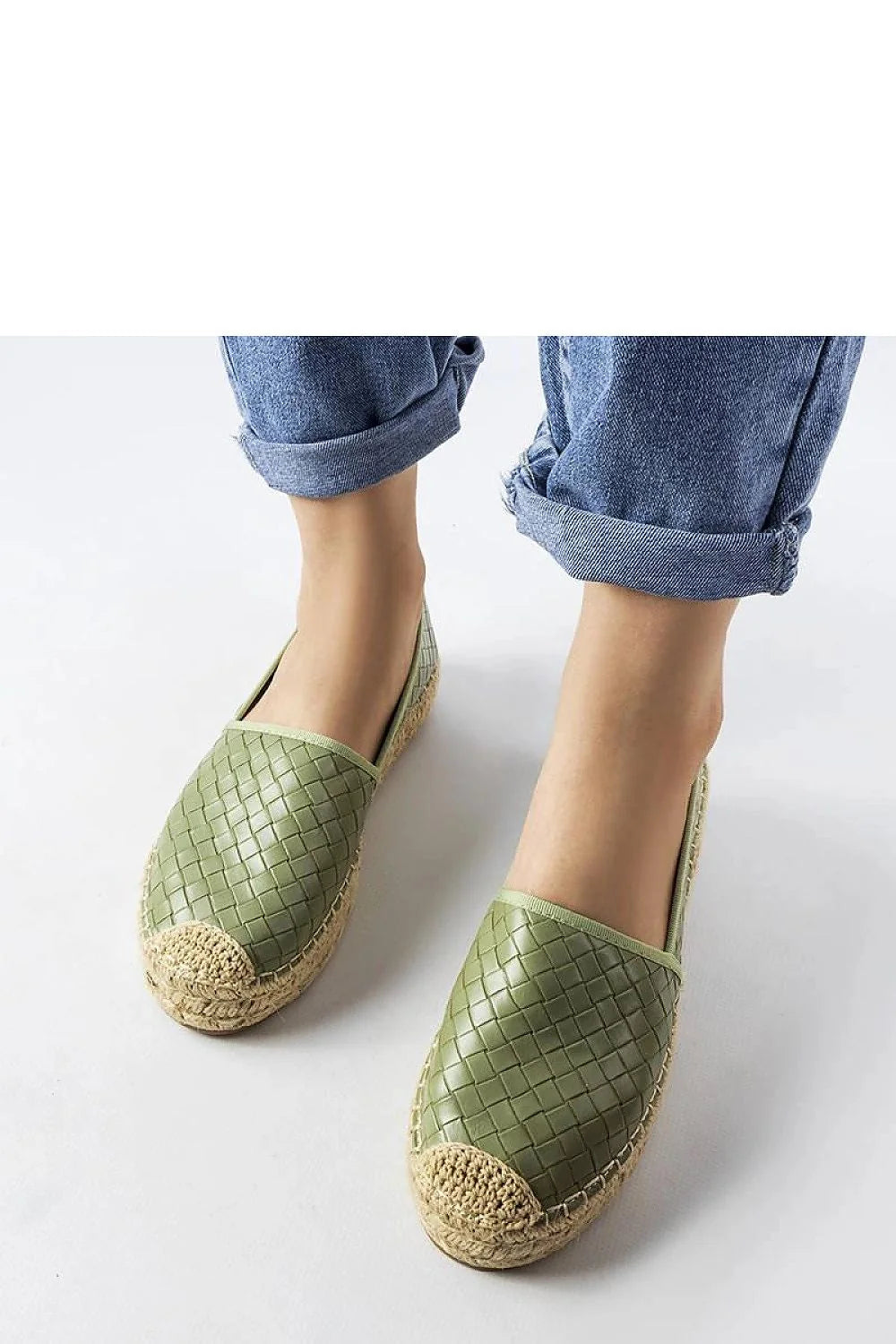 Esparadrille Solea pour femme vert tissé été confortable style élégant chaussure décontractée tige basse coupe arrondie Geoffrey