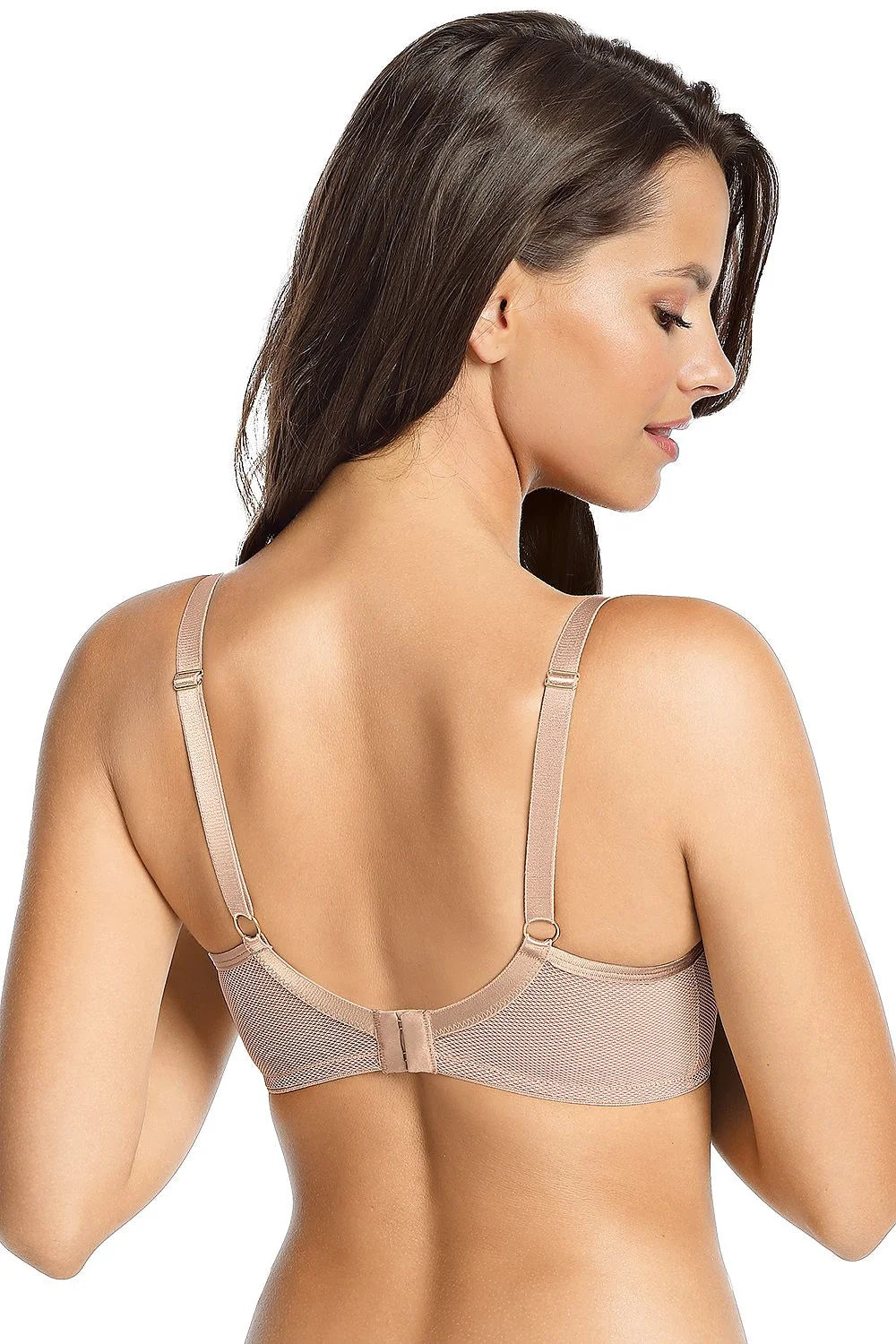 Soutien-gorge rembourré Gaia design moderne sobre beige nude matelassé sans couture bonnets thermoformés maintien optimal bretelles larges ajustables sans baleines femme