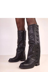 cuissardes femme hautes noires similicuir écologique élégantes fonctionnelles tige amovible laçage décoratif bouton pression doublée zippée talon bloc confortable urbaine