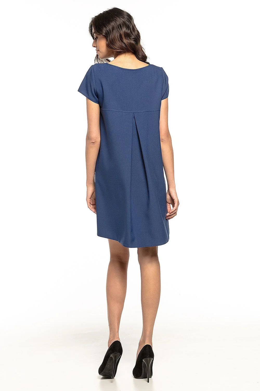 Robe grise en polyester élégante et décontractée manches courtes tendance pour femme mode actuelle