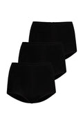 Ensemble de culottes en bambou noir高 taille haute confortable femme XS-3XL 3 pièces antibactérien antifongique
