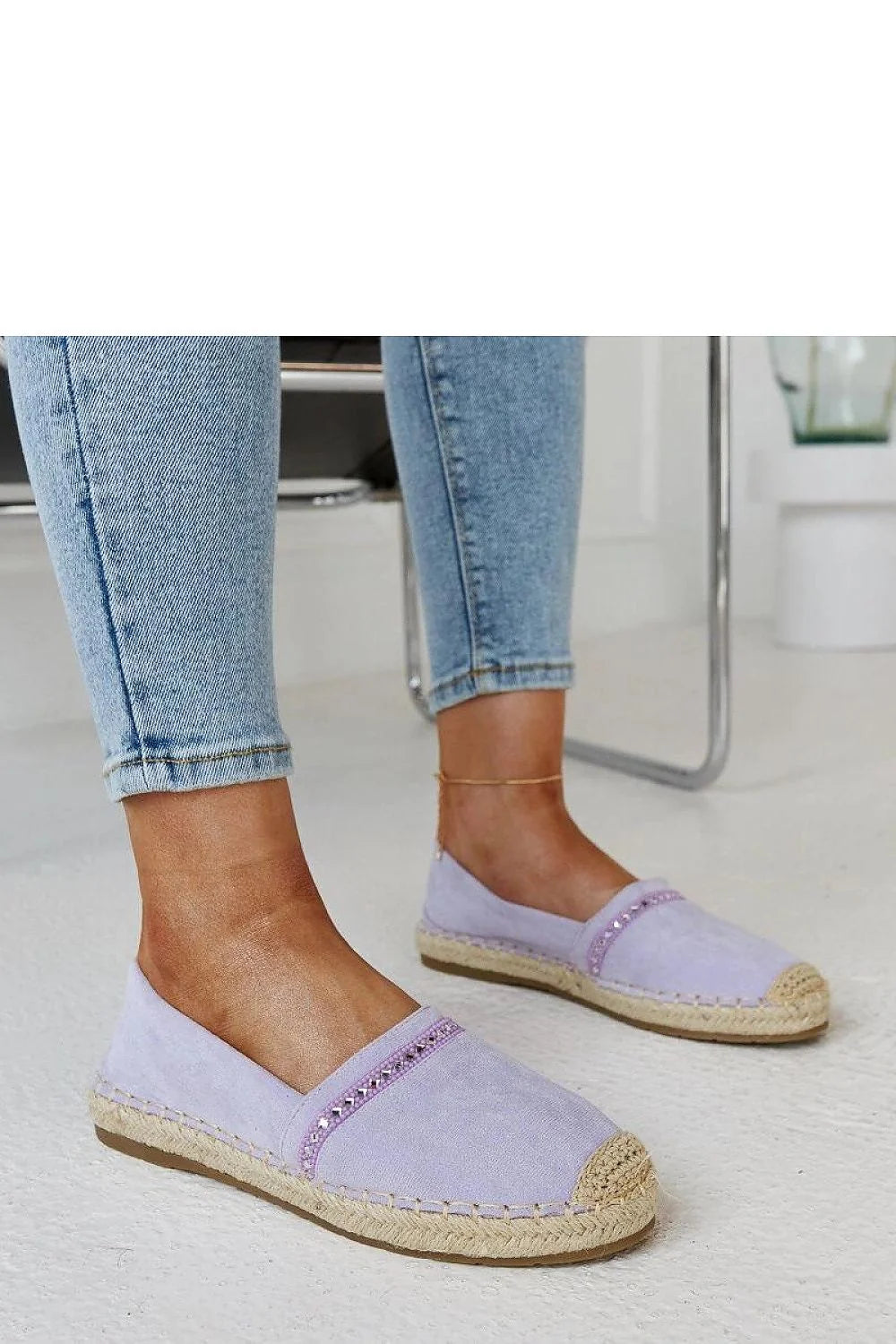 Espadrille Solea pour femme violet pastel tissu corde tressée semelle caoutchouc design moderne bout rond été 2023