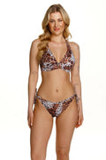 Soutien-gorge nageur Lupo Line bikini triangle imprimé léopard polyester élasthanne ajustable femmes plage piscine