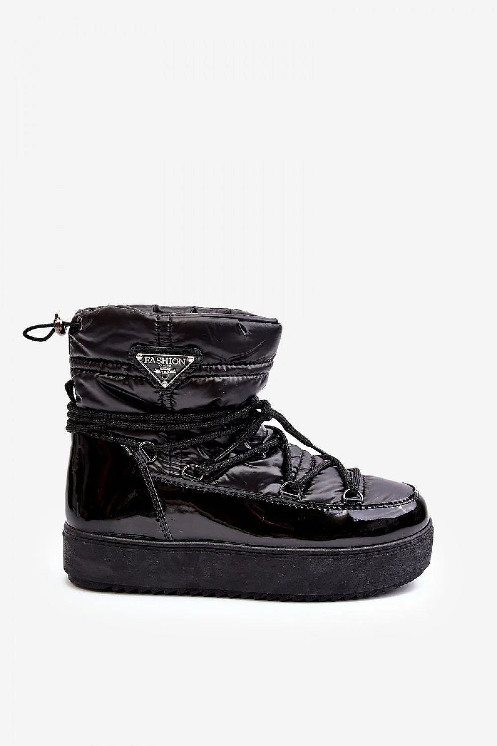 Bottes de neige pour femme style casual urbain cuir écologique fourrure mi-haute plateforme 3.5 cm
