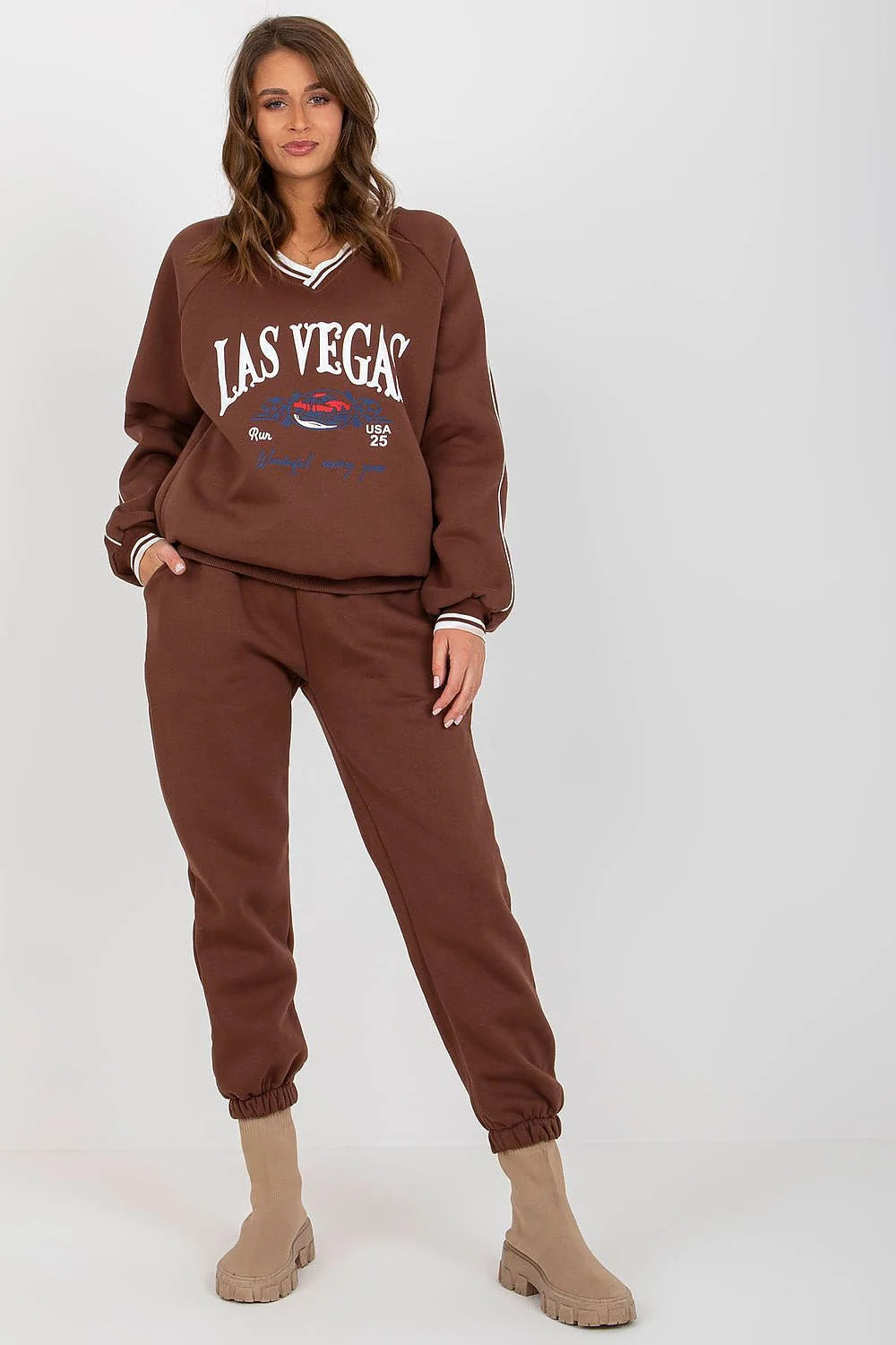Ensemble sportswear femme sweatshirt jogging LAS VEGAS motifs course usa