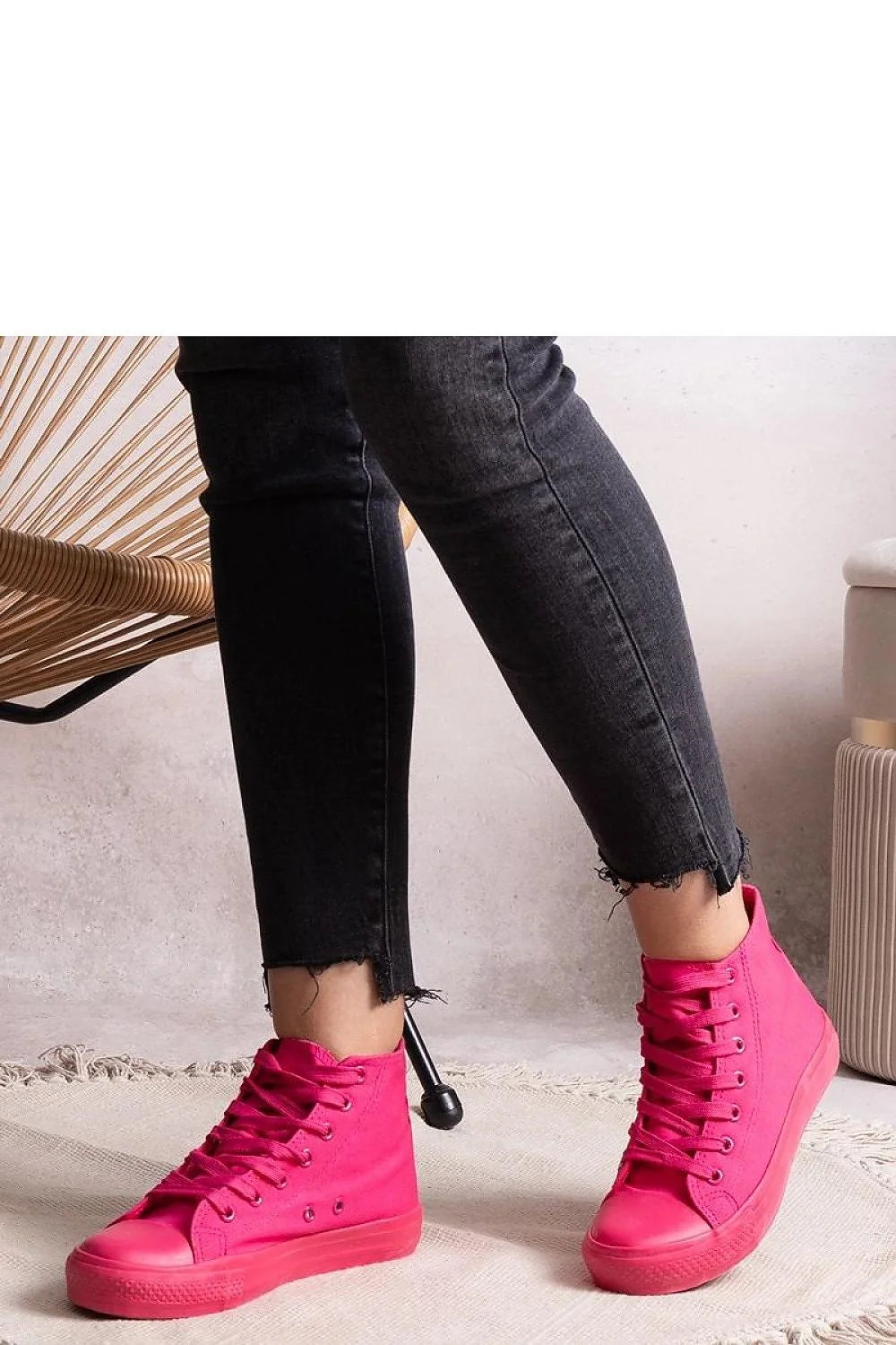 Baskets montantes Solea pour femme, style urbain, couleurs vives, tige en toile, semelle en caoutchouc, fermeture à lacets, confort tout le jour