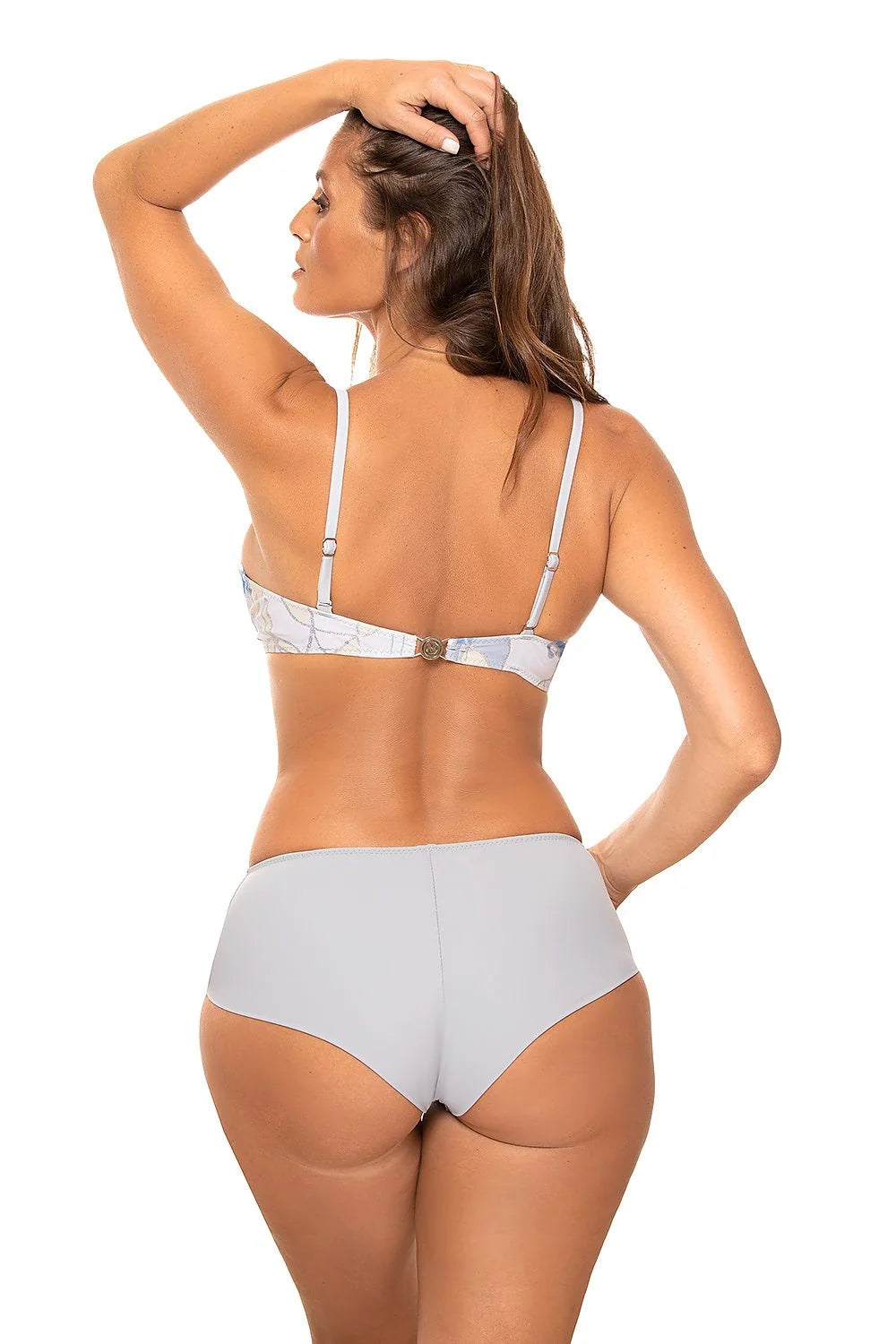 Maillot de bain deux pièces Marko, haut bandeau, bas culotte, motif floral, tissu italien Carvico Tessuti, elasthanne, polyamide, femme, été, plage, piscine, mode, vêtement