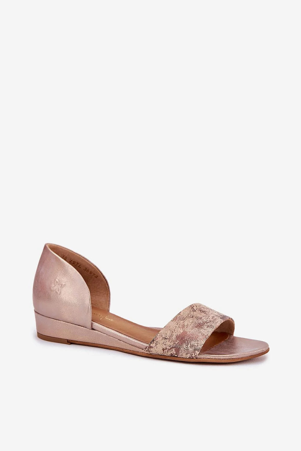 Sandales Step in style ouvertes cuir naturel marbré doré femmes confortable été été été été été été été été été été été été été été
