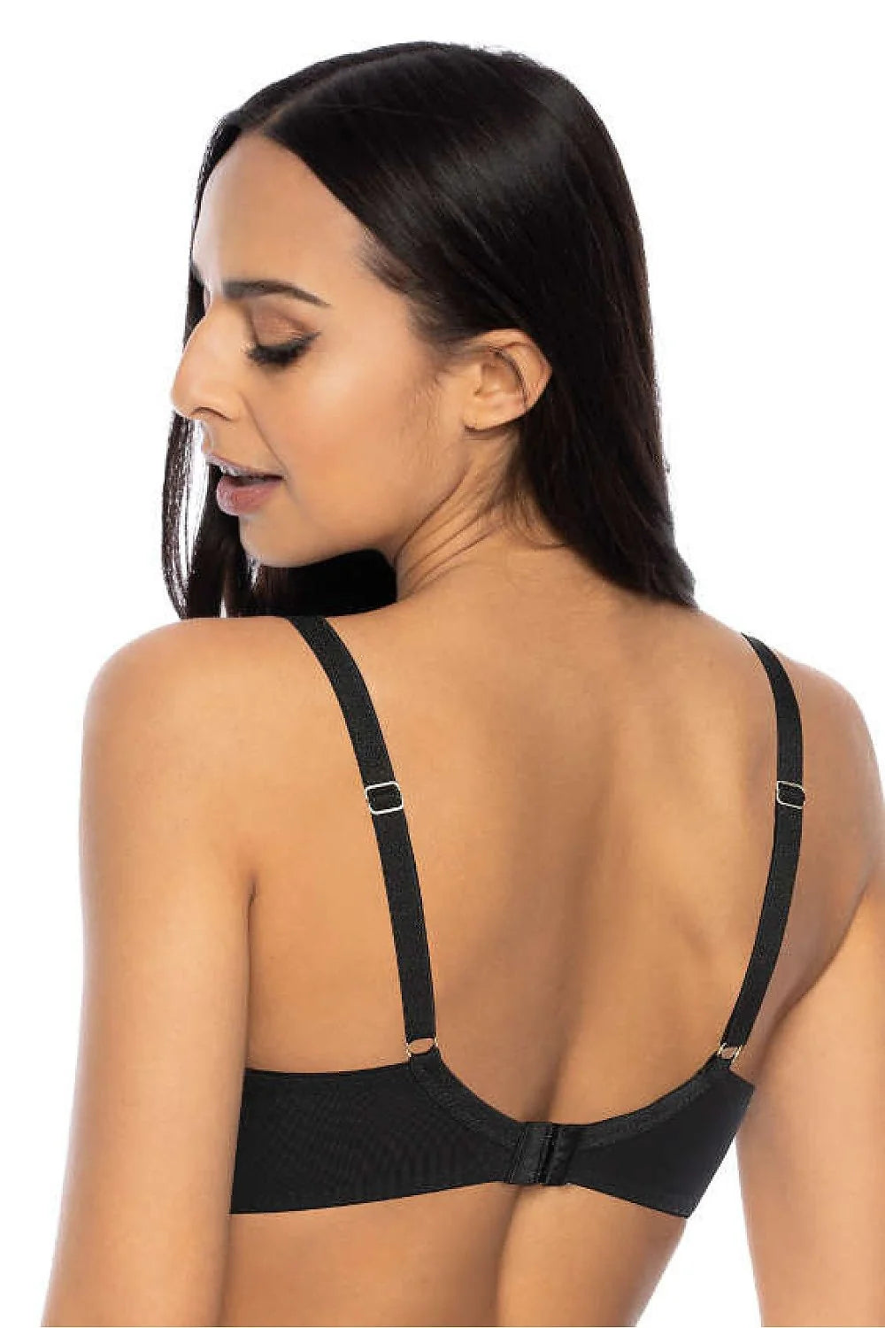 Soutien-gorge élégant en dentelle noire Marion Soft Mat féminin ajustable détails luxueux