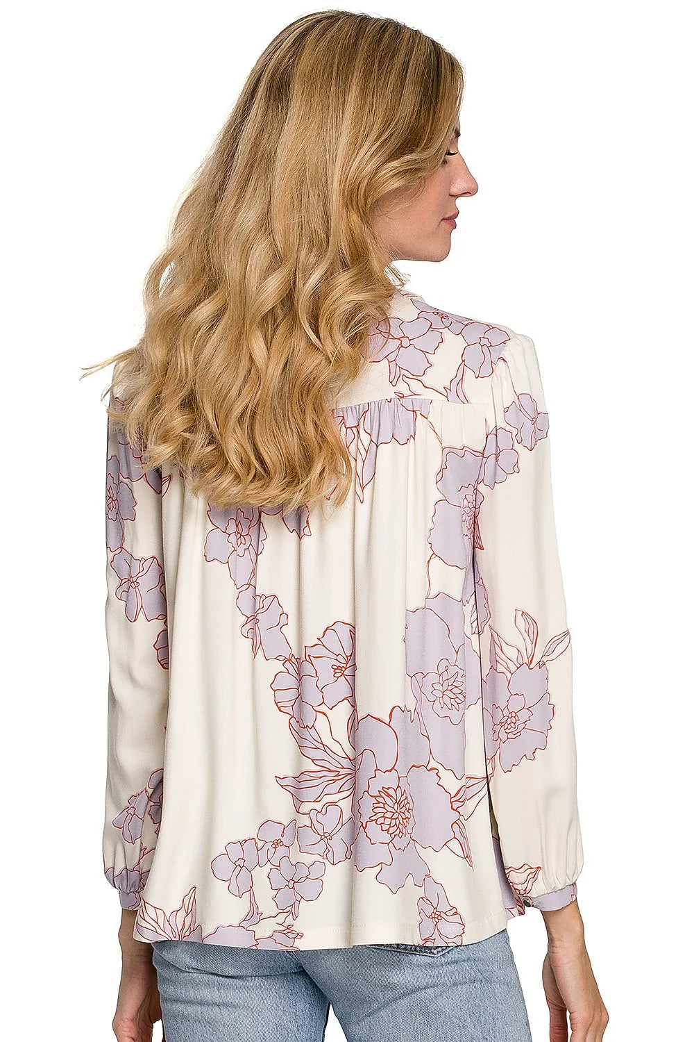 Chemisier floral viscose coupe décontractée motifs pastel chic manches longues pour femmes élégantes modernes