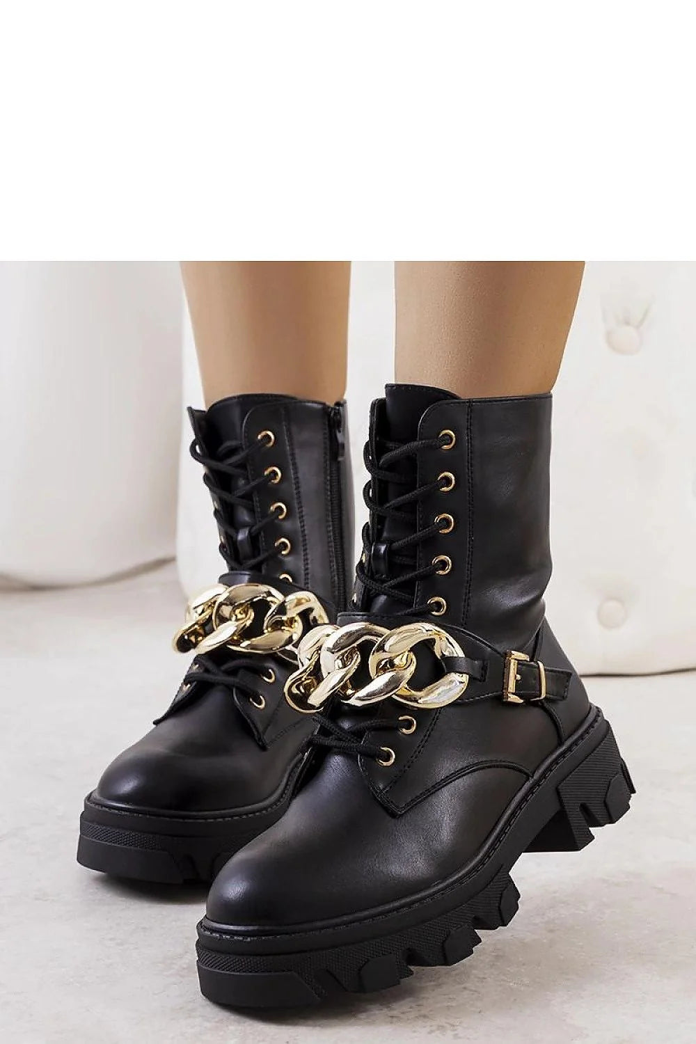 Bottes pour femmes design combat chic audacieux style moderne manches longues semelle caoutchouc robuste