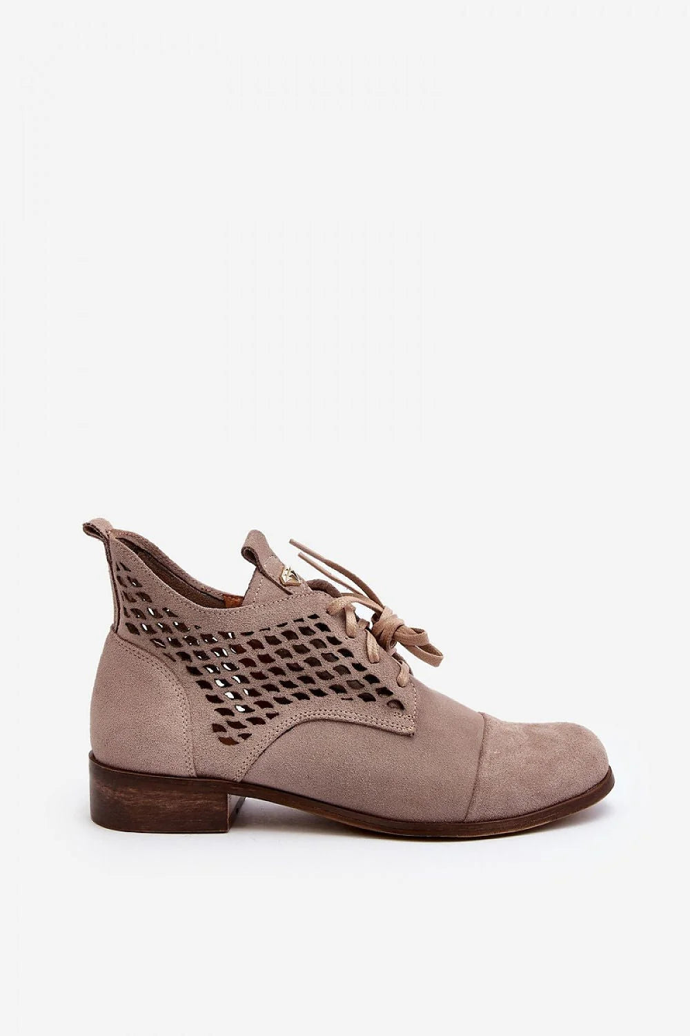 Bottes à lacets féminines en daim taupe, style moderne, tige haute, fermeture éclair latérale, confortable, mode urbaine, taille ajustable, femmes