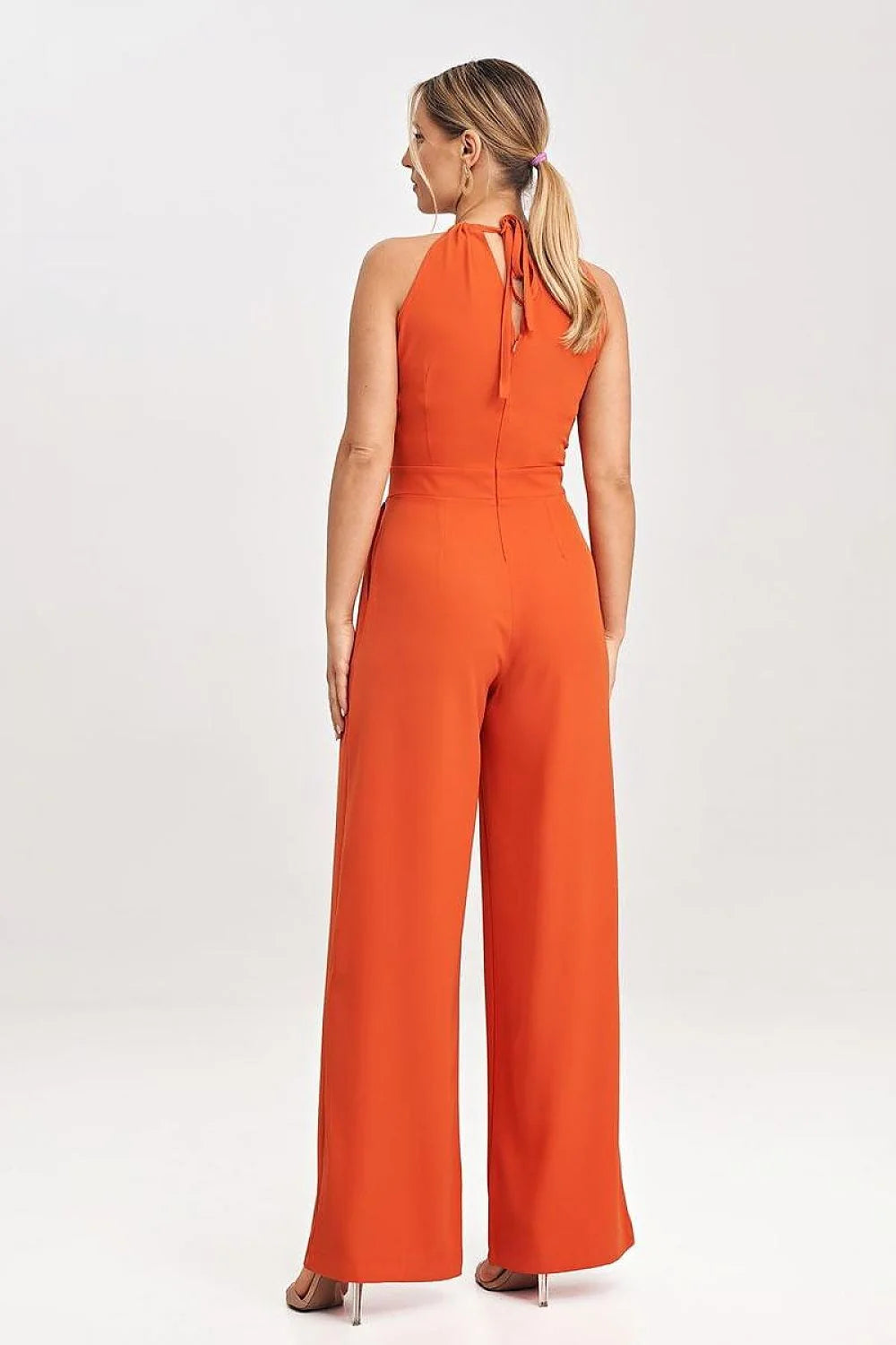 Combinaison pour femmes design élégant moderne col halter Polyester 100% taille ajustable pantalon jambes larges