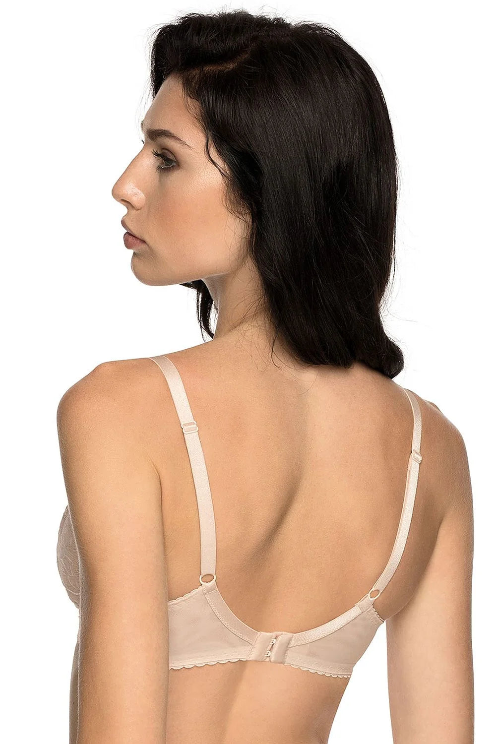 Soutien-gorge dentelle armatures Bella Misteria beige nude élégant confort support poitrine généreuse triple coupe ajustable femmes lingerie féminine