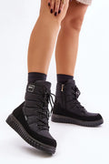 Bottes de neige Step in style pour femmes, plateforme haute, doublure polaire, fermeture à glissière, lacets, confort maximum, style urbain, hiver