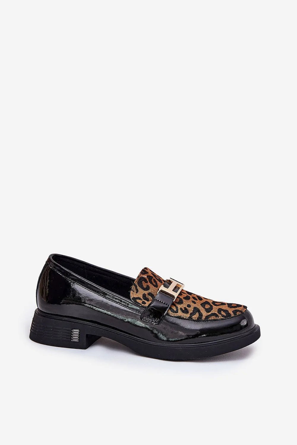 mocassins femme Vinceza cuir naturel imprimé léopard brun beige verni noir bout rond talon carré semelle crantée chic confortable