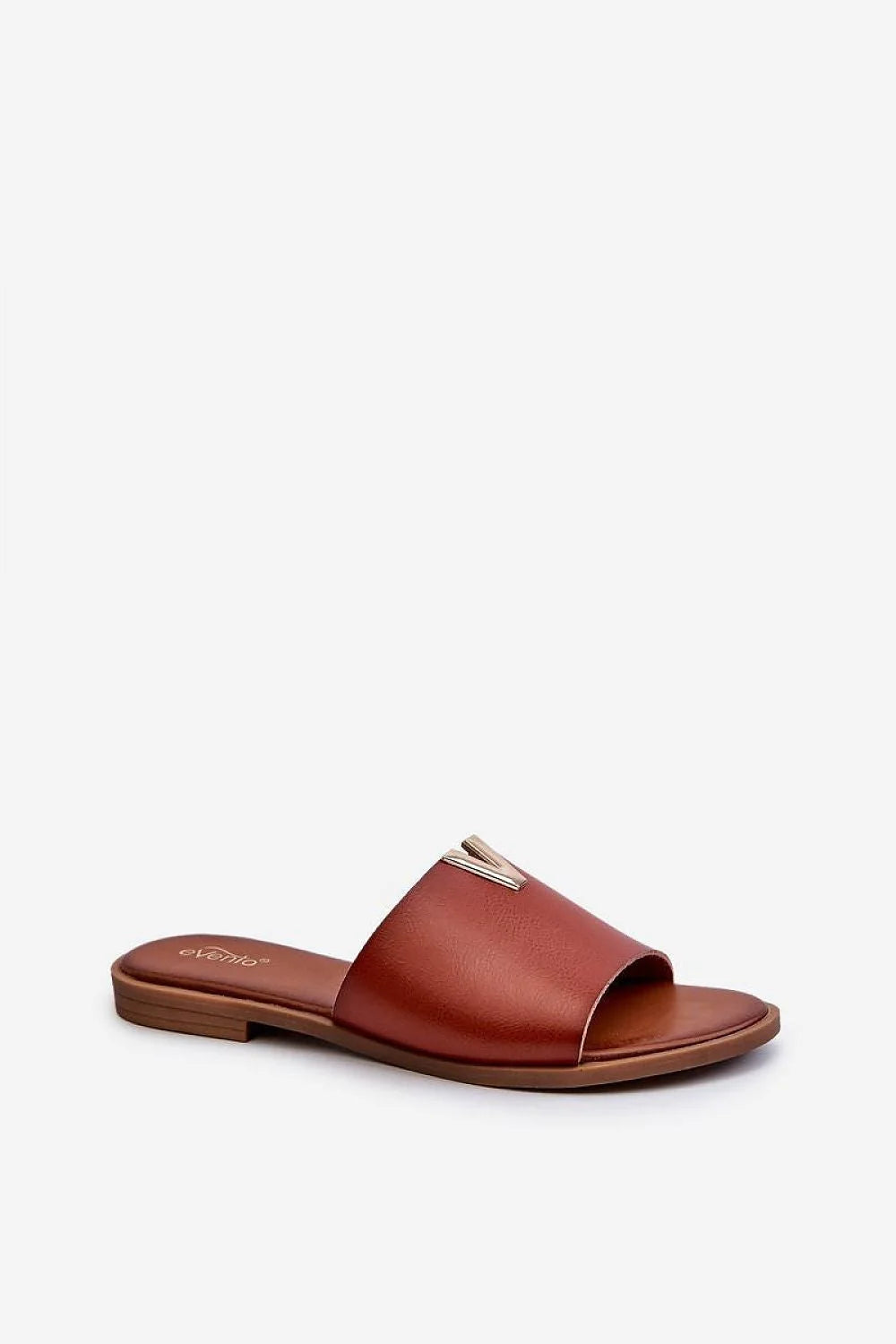 Sandales pour femme cuir artificiel détail métallique style élégant confortable talon plat occasions estivales sandales ouvertes