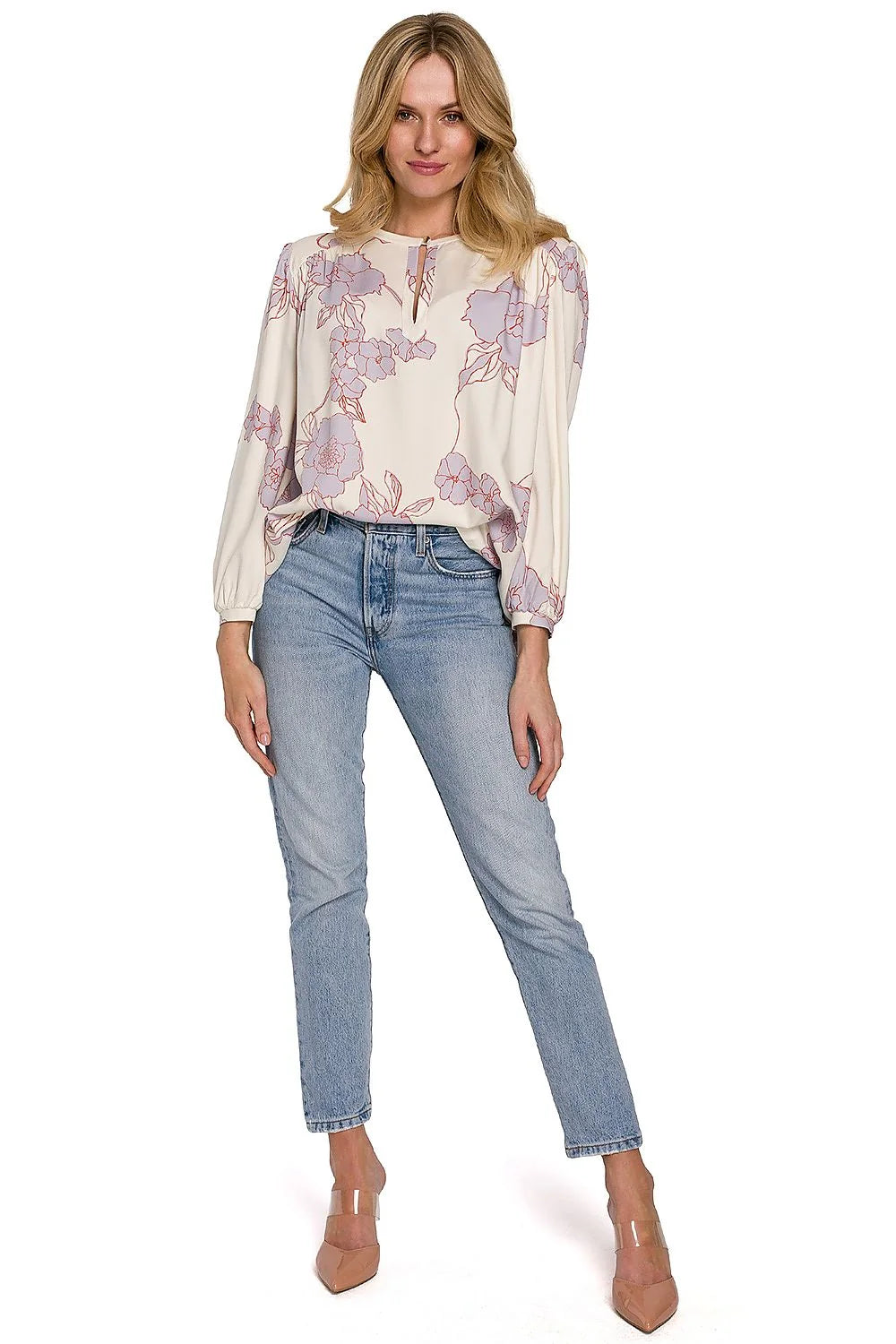 Chemisier floral viscose coupe décontractée motifs pastel chic manches longues pour femmes élégantes modernes