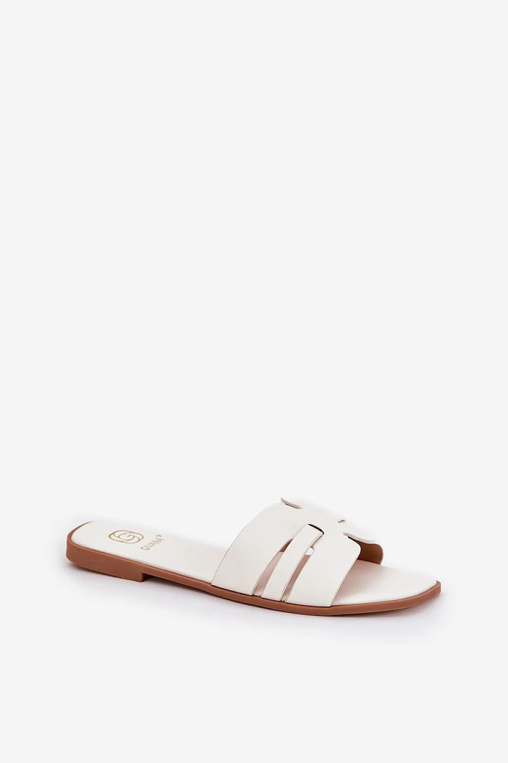 Sandales estivales femmes design moderne ouvert blanc cuir artificiel confort talon plat occasion quotidienne soirées décontractées