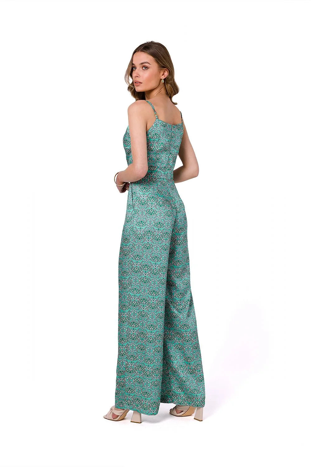 Combinaison Stylove été bretelles fines satin imprimé animalier polyester 100% femmes taille ajustable style moderne chic occasion été soir